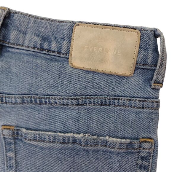 Everlane The Way High Jean Womens 27 Blue Raw Hem Organic Cotton Straight Leg. - Picture 7 of 13